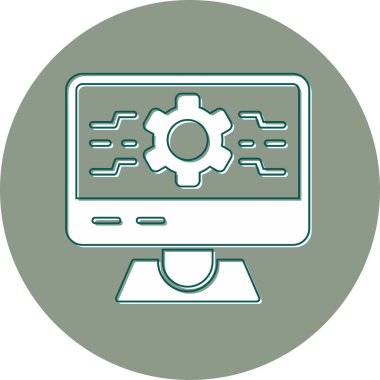 bilgisayar kodlama simgesi, vektör illüstrasyonu