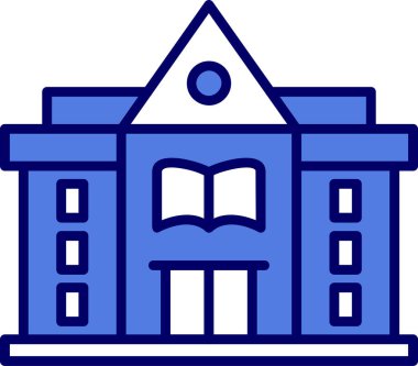 Kütüphane. Web simgesi basit illüstrasyon