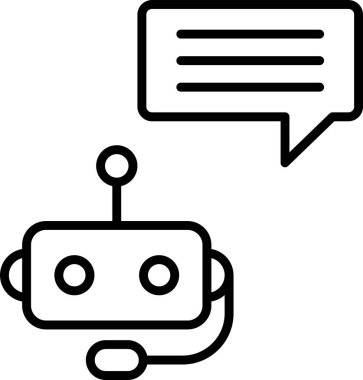 Chatbot, robot simgesi, vektör illüstrasyonu