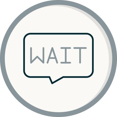 Konuşma baloncuğu vektör resimlemesinde bekle 