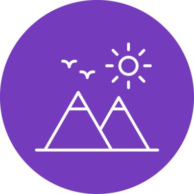Dağlar. Web simgesi basit illüstrasyon
