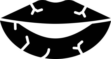 İnsan dudaklarının temel çizgisel çizimi zarar gördü