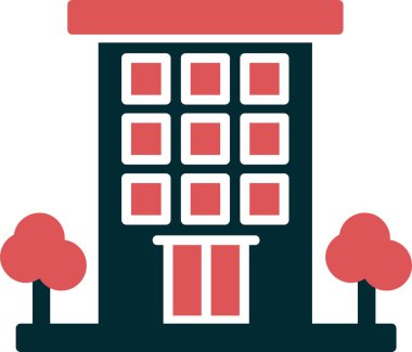 Apartman dairesi. Web simgesi basit illüstrasyon