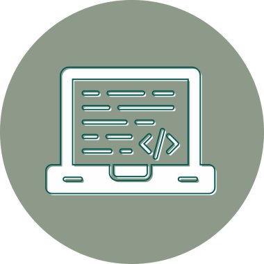 Kodlama ve Geliştirme konsepti simgesi, vektör illüstrasyonu basit tasarım