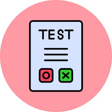 Belge simgesi, vektör illüstrasyonu basit tasarımı test et