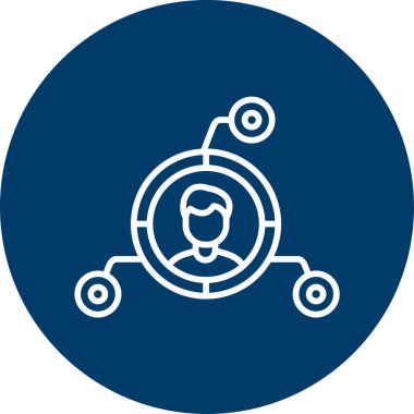 Modern bir soyut vektör tasarımında oluşturulan kullanıcı veri simgesi.