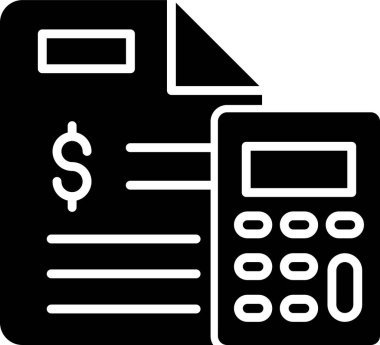 Basit muhasebe düz simgesi vektör illüstrasyonu.