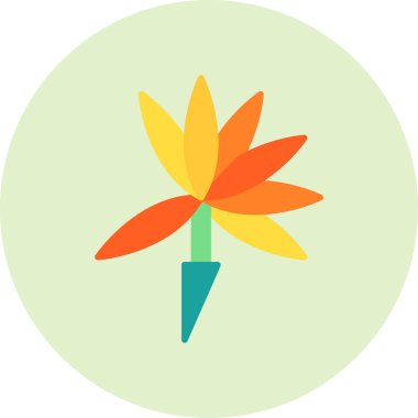 Cennet Kuşu çiçek ikonu vektör illüstrasyonu