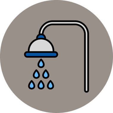 Duş. Web simgesi vektör illüstrasyonu