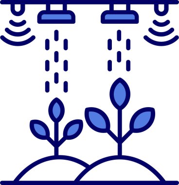 Bireysel ve ticari kullanım için canlı renklerde akıllı bir çiftliğin vektör grafiği.