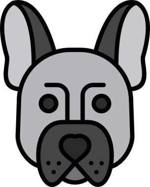 Web ve dijital uygulama hayvan karakteri için Fransız Bulldog simgesi.