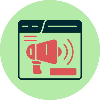 Reklam web simgesi basit vektör illüstrasyonu