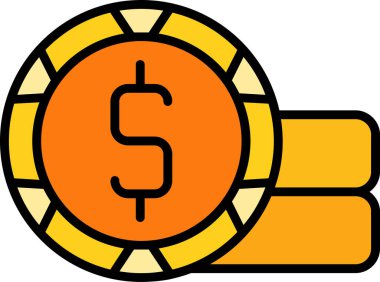 Bozuk para simgesi, vektör illüstrasyonu basit tasarım