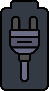 Basit Plug simgesi vektör illüstrasyonu