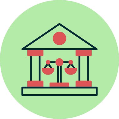  Court Web simgesi basit illüstrasyon