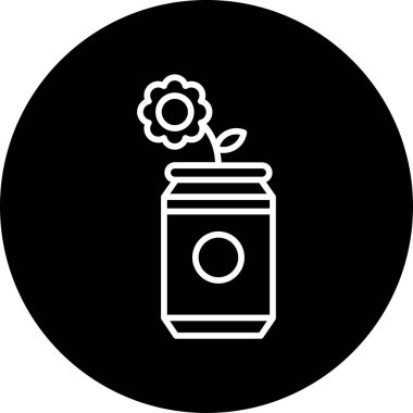 Kutu simgesindeki çiçek, vektör illüstrasyonu