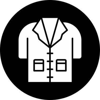 Laboratuvar Önlüğü kıyafet ikonu vektör illüstrasyonuName 