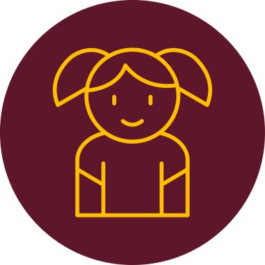 Kızım. Web simgesi basit illüstrasyon 