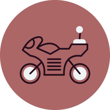 Motosiklet. Web simgesi basit illüstrasyon