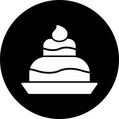 Doğum günü Keki simgesi, vektör illüstrasyonu 