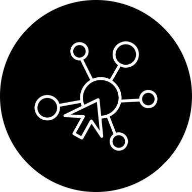 Web simgesine tıklayın, basit illüstrasyon