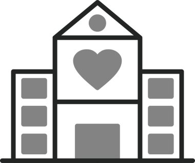 Günlük Bakım Merkezi web simgesi basit illüstrasyon