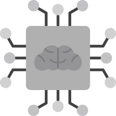 Yapay Zeka web simgesi, vektör illüstrasyonu
