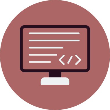 Kodlama ve Geliştirme konsepti simgesi, vektör illüstrasyonu basit tasarım