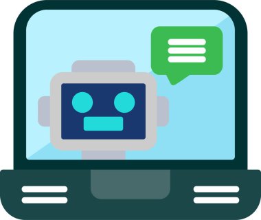 Chatbot, robot simgesi, vektör illüstrasyonu