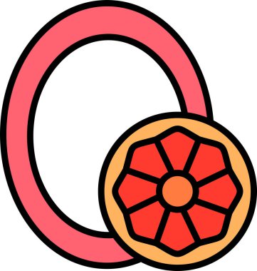 Büyük harf O web simgesi vektör illüstrasyonu