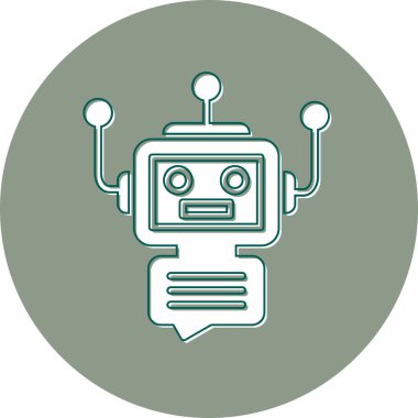 Chatbot, robot simgesi, vektör illüstrasyonu
