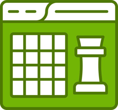 Satranç oyunu simgesi, vektör illüstrasyonu 