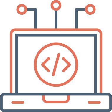 dizüstü bilgisayar simgesi, vektör illüstrasyonu basit tasarım