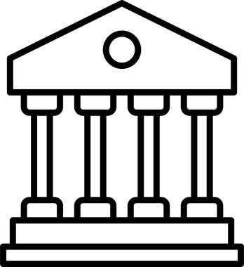 banka binası simgesi ana hat biçiminde