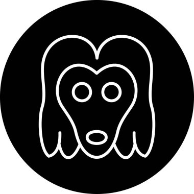 Afgan Tazı web simgesi vektör illüstrasyonu