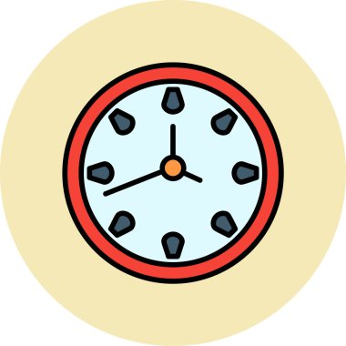 Saat web simgesi, vektör illüstrasyonu