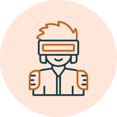 Siber punk Google kullanarak erkek karakterin basit çizgi çizimi