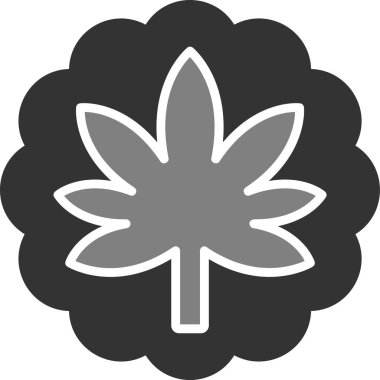 Marihuana ikonu, ot sembolü, vektör illüstrasyonu