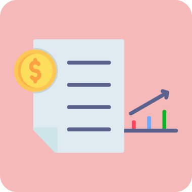 Ekonomi raporunun vektör illüstrasyonu simgesi 