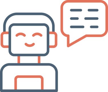 Chatbot, robot simgesi, vektör illüstrasyonu