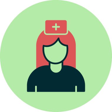 Hemşire hanım. Web simgesi basit illüstrasyon