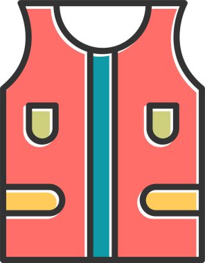 Can yeleği ikonu. Ceket vektör simgelerinin basit çizimi 