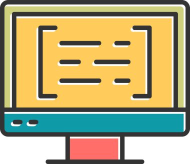 bilgisayar kodlama simgesi, vektör illüstrasyonu