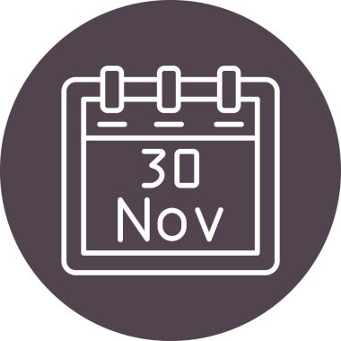 Kasım takvim simgesi tasarımı, web illüstrasyonu