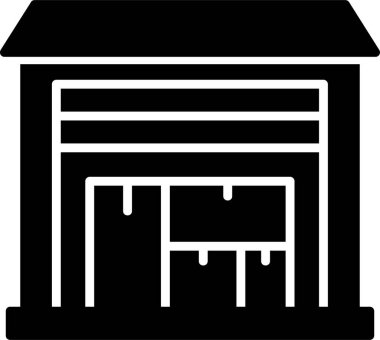 Depo binası. Web simgesi basit illüstrasyon