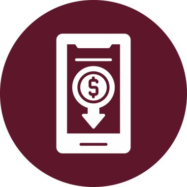 Akıllı telefon simgesinin basit tasarımı, vektör biçimi illüstrasyonu