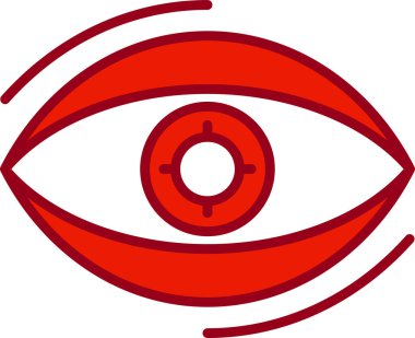 İnsan gözünün basit vektör çizimi açıldı, vizyon kavramı