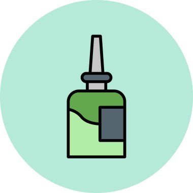 Sağlık hizmetleri burun spreyi şişesi ikonu, logo olarak kullanmak için ideal 