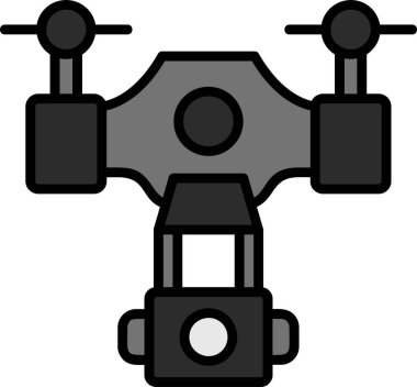 Drone simgesi, vektör illüstrasyonu basit tasarım
