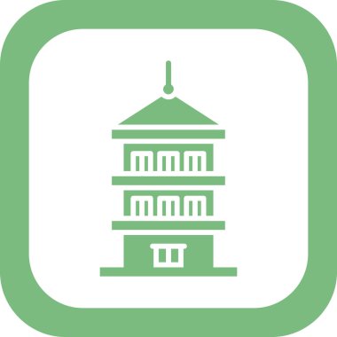 Pagoda. Web simgesi basit illüstrasyon
